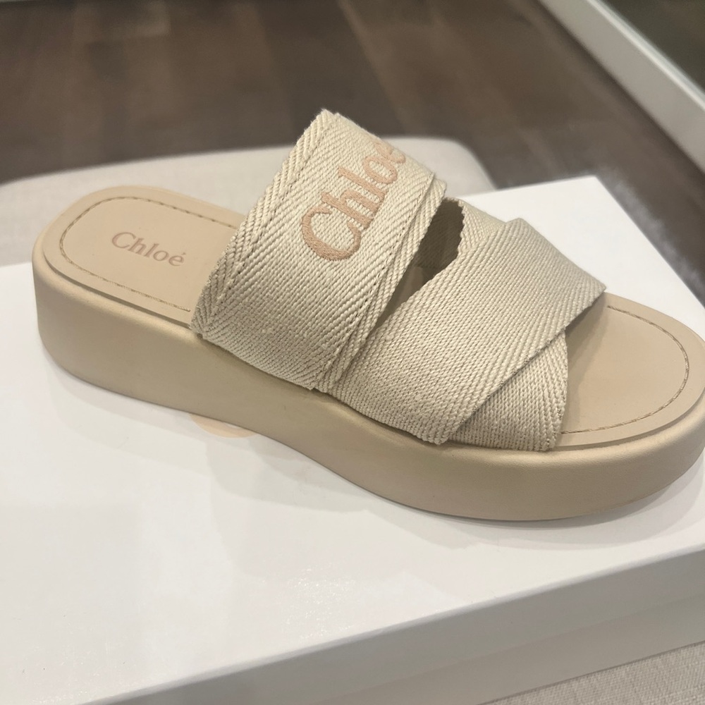 Chloe Cream Slide Sandals